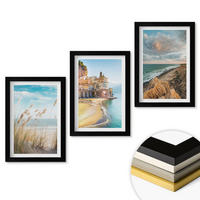 WANDBILDER 3er-Set - 20x30 cm Schwarzer Rahmen - Landschaften Strand Klippen Stadt - Schwarz, Kunststoff (20/30cm) - ArtPrintCave