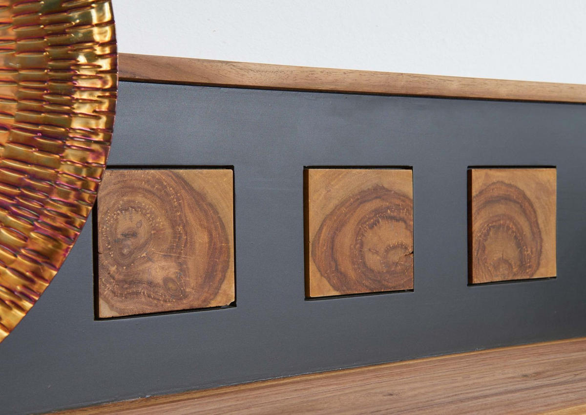 WANDREGAL Sheesham 108x22x30 gebeizt TURIN #19 - Braun, Holz (108/30/22cm) - Massivmoebel24