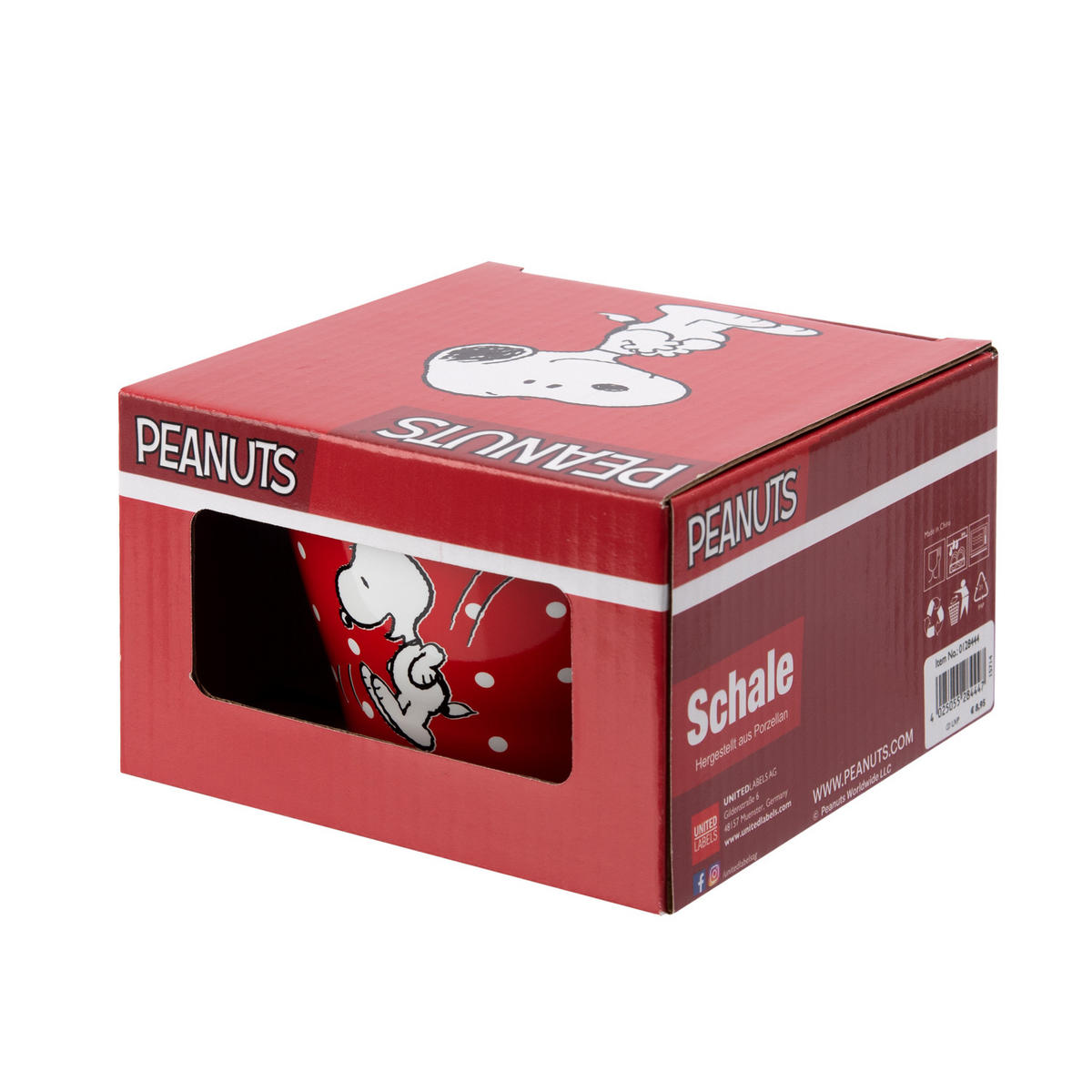MÜSLISCHALE The Peanuts Snoopy Rot 500 ml - Rot, Keramik (14cm) - United Labels