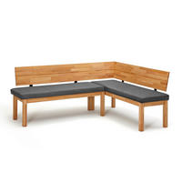 ECKBANK Damita 194 x 155 x 84 Massivholz Kernbuche geölt/Grau - Kernbuche/Grau, Holz (194/155cm) - 58aufmkessel