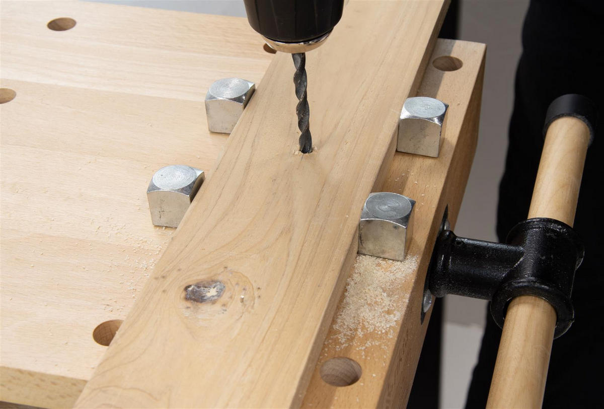 HOBELBANK Tragbare mit Schraubstock FSC Buchenholz 47/29/7 cm - Braun, Holz (29/7/47cm) - Rikta