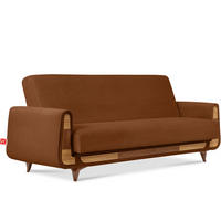 3-SITZER-SCHLAFSOFA GUSTAVO II mit Armlehnen, Orange - Orange, Holz/Holzwerkstoff (230/98/98cm) - KONSIMO®
