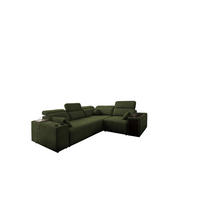 ECKSOFA Mit Schlaffunktion USB Und Verstellbarer Rückenlehne Mindy II Dunkelgrün Rechts - Dunkelgrün, Holz/Textil (288/219cm) - Kaiser Möbel