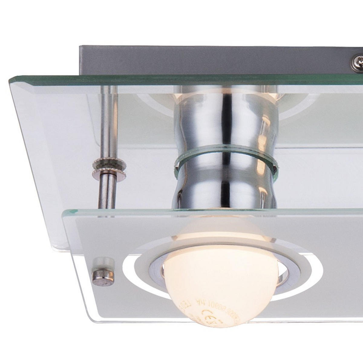 LED WANDLEUCHTE Metall Chrom Silber - Silberfarben, Glas (16/9/27cm)