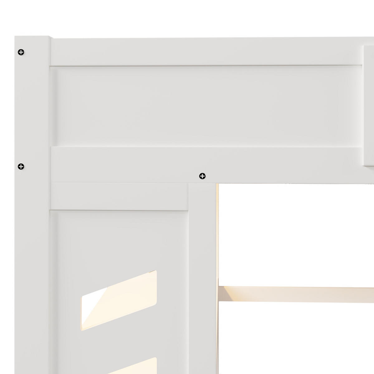 HOCHBETT 140/200 cm mit Schreibtisch und LED-Beleuchtung in Weiß - Weiß, Holz (140/200cm) - OKWISH