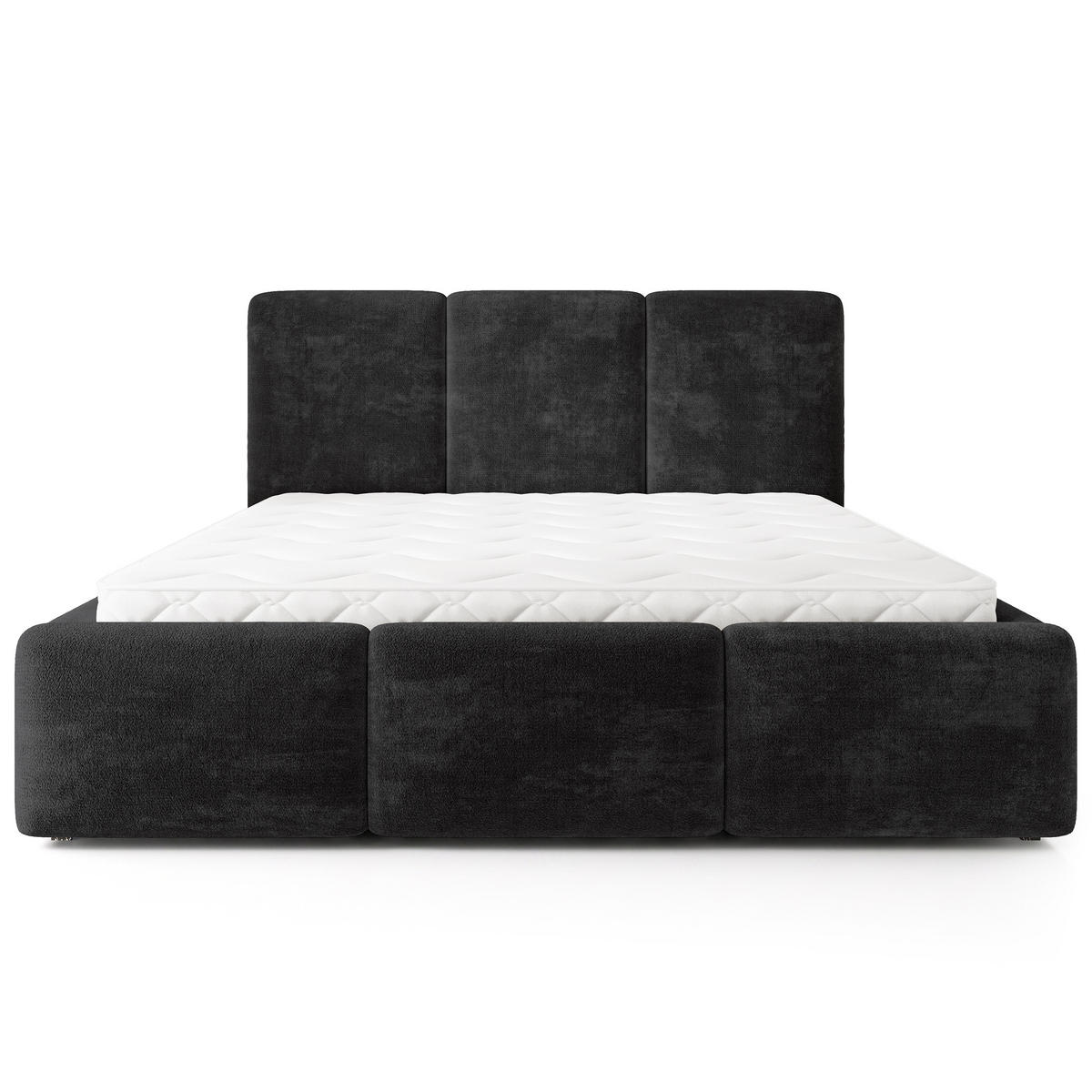 POLSTERBETT MORENA LM 160x200 cm mit Bettkästen - Schwarz - Schwarz, Holz (160/200cm) - MASSENO