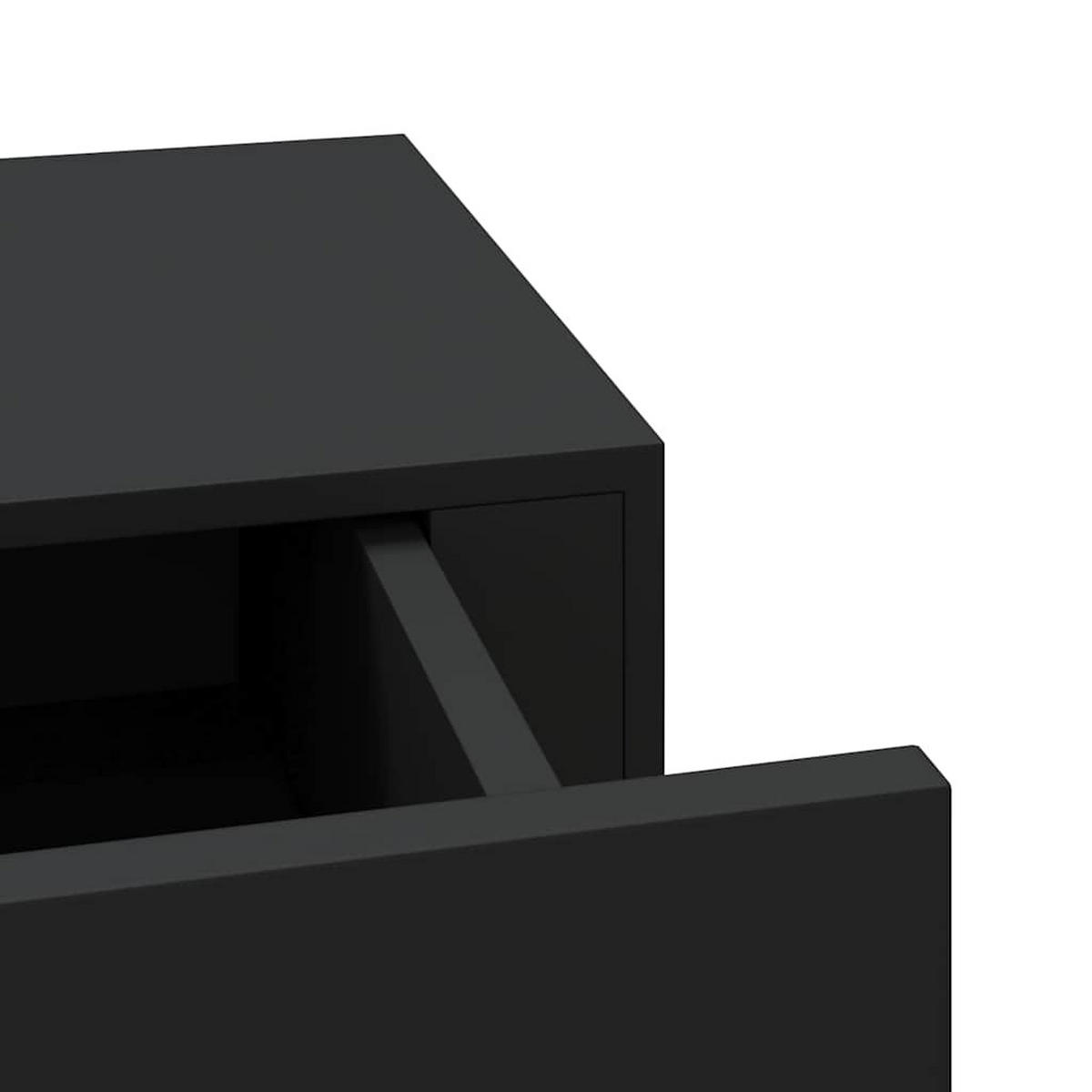 WANDREGALE Mit Schubladen 2Er Set Schwarz 60/23,5/10 Cm Mdf - Schwarz, Holzwerkstoff (23.5/10/60cm) - vidaXL