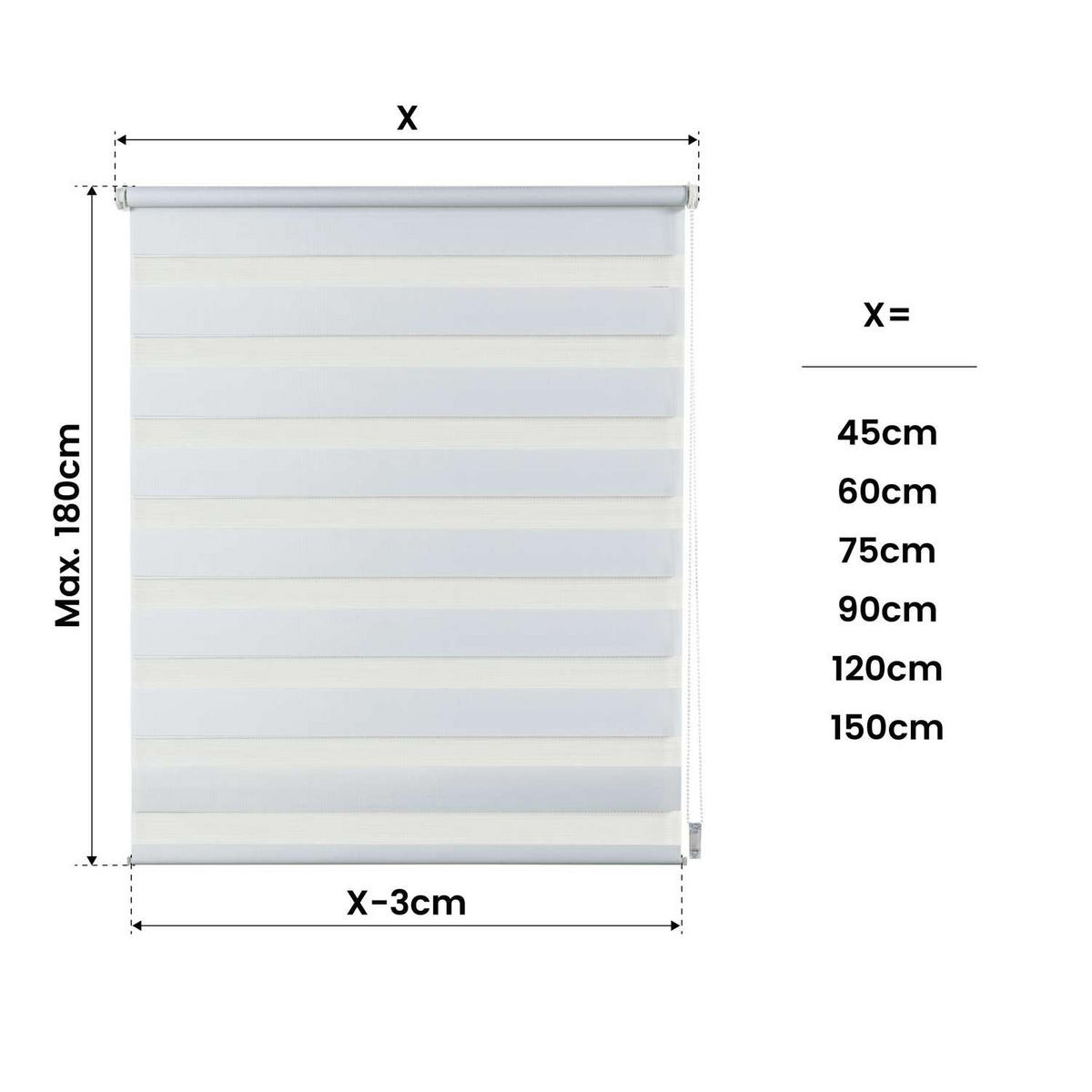 DOPPELROLLO Weiß, 120 cm x 180 cm - Weiß, Kunststoff (120/180cm) - STORESDECO