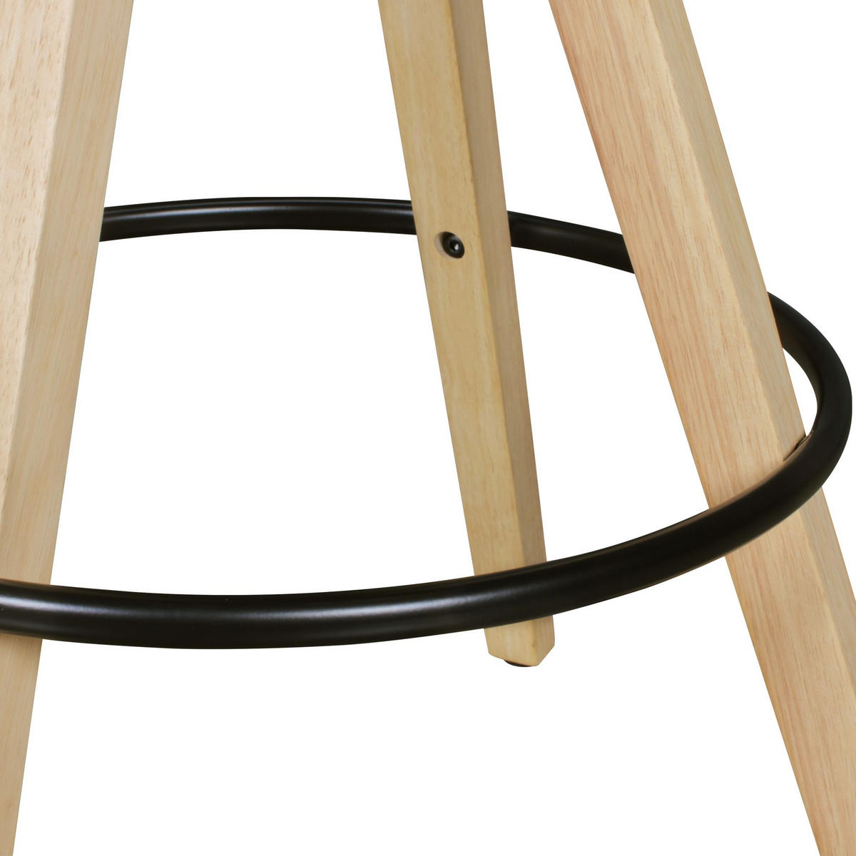 BARHOCKER Set - Ergonomisch Sitzschale, Holzbeine, Schwarz 45x45x113 cm - Beige/Schwarz, Holz/Kunststoff (45/113/45cm) - KADIMA DESIGN