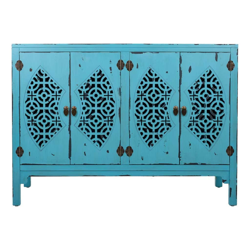 SIDEBOARD aus Holz 120x40x87 cm - Blau, Holz (120/86.5/40cm) - Wanderlust