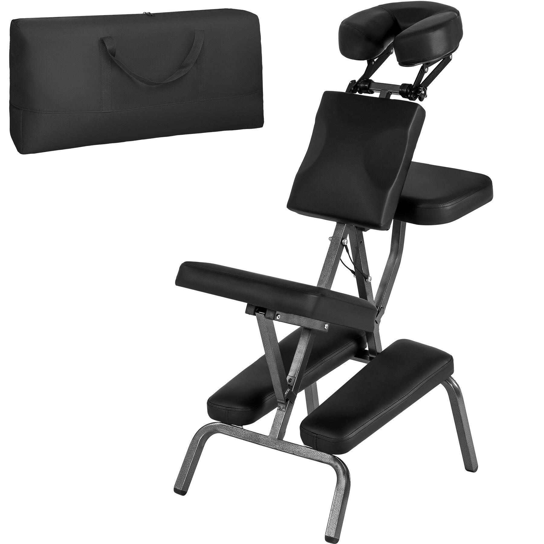 MASSAGESTUHL ,80 x 50 x 105 cm,schwarz - Schwarz, Metall (50/105/80cm) - tectake