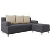 SCHLAFSOFA Dover mit Polsterhocker - Chromfarben/Dunkelgrau, Holz/Kunststoff (192/80cm) - MIRJAN24