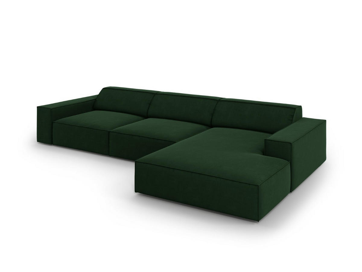 ECKSOFA rechts Jodie aus Samt flaschengrün 4 Sitzplätze - Dunkelgrün, Textil (166/284cm) - Micadoni