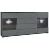 SIDEBOARD Bari Graphit Seidenmatt - Graphitfarben, Holzwerkstoff (166.5/75.5/35cm) - Vladon