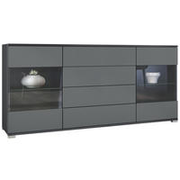 SIDEBOARD Bari Graphit Seidenmatt - Graphitfarben, Holzwerkstoff (166.5/75.5/35cm) - Vladon