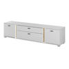 TV-LOWBOARD weiß matt, Eiche Wotan 201 cm, TV Unterteil inklusive Frontbeleuchtung - Silberfarben/Eiche Wotan, Holzwerkstoff/Kunststoff (200/48/42cm) - Furn.Design