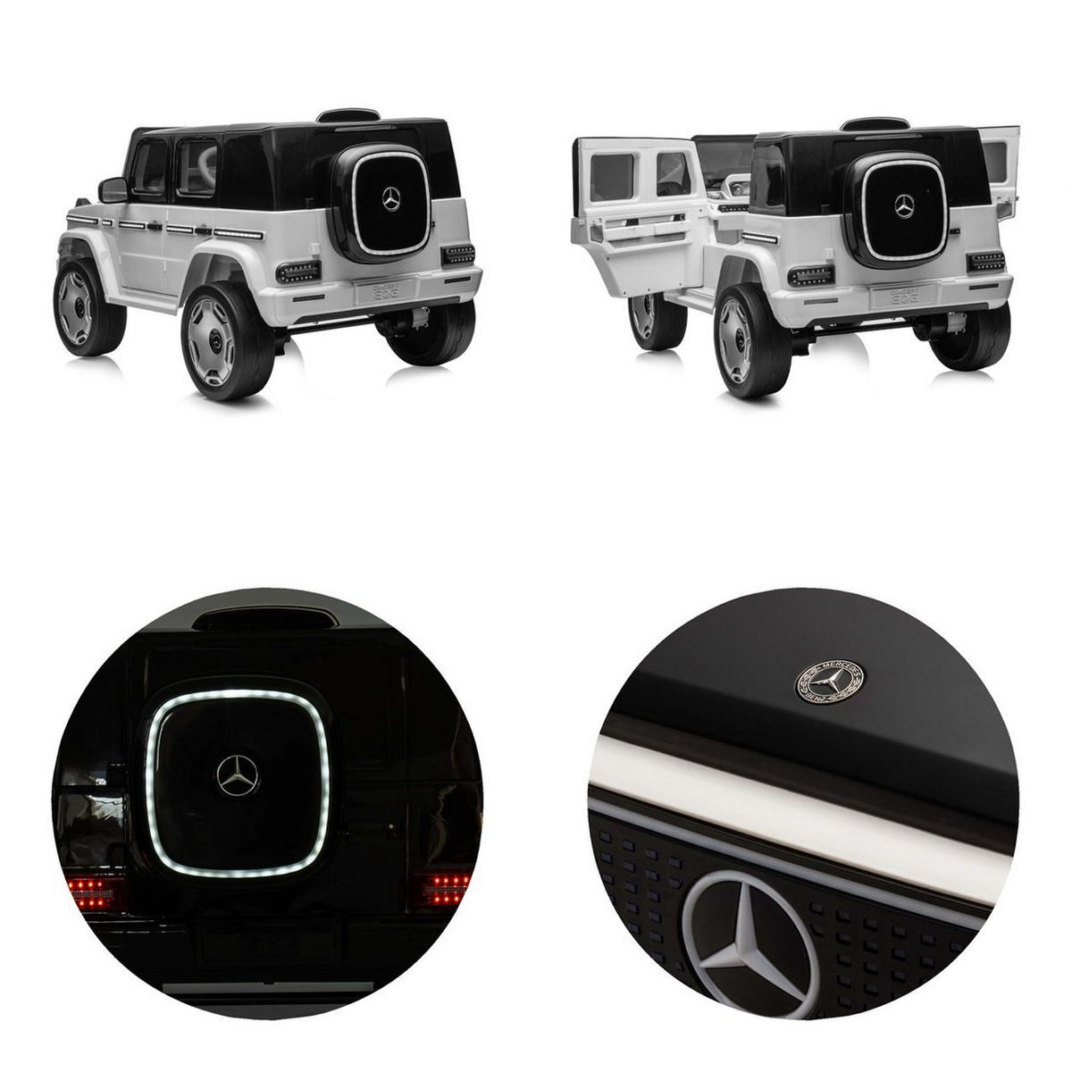 ELEKTROAUTO Mercedes SUV EQG schwarz Gurt, Stoßdämpfer, Fernbedienung - Schwarz, Kunststoff (121/74/62cm) - Chipolino