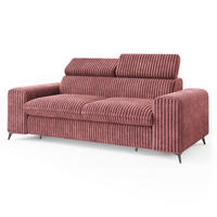 BETTSOFA BENETE Rosa Cordstoff mit Schlaffunktion - Rosa, Holz/Textil (191/89/92cm) - MASSENO