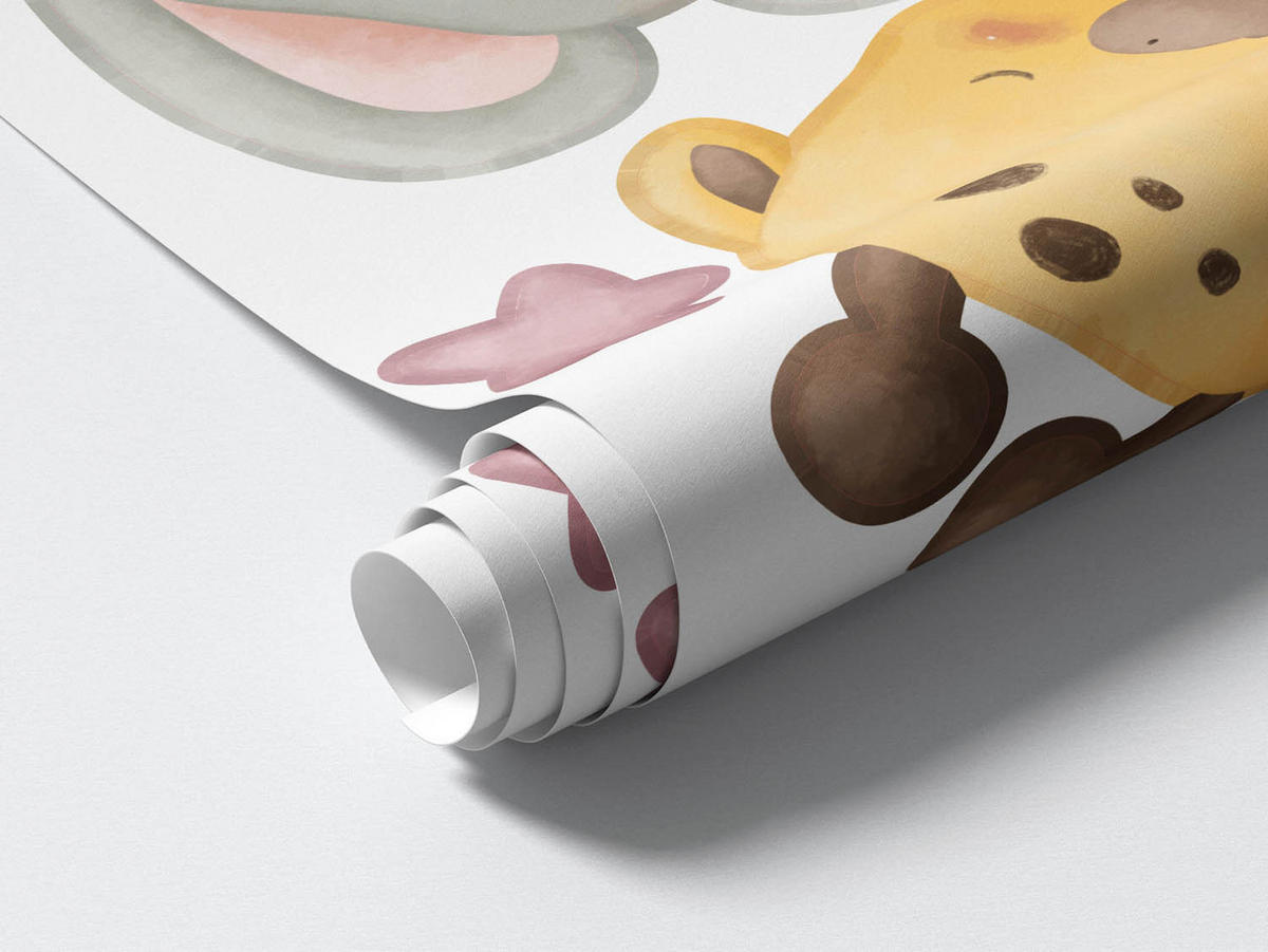 WANDAUFKLEBER 100x152cm - Tiere am Himmel - Multicolor, Kunststoff (100/152/0.1cm) - Wallfluent