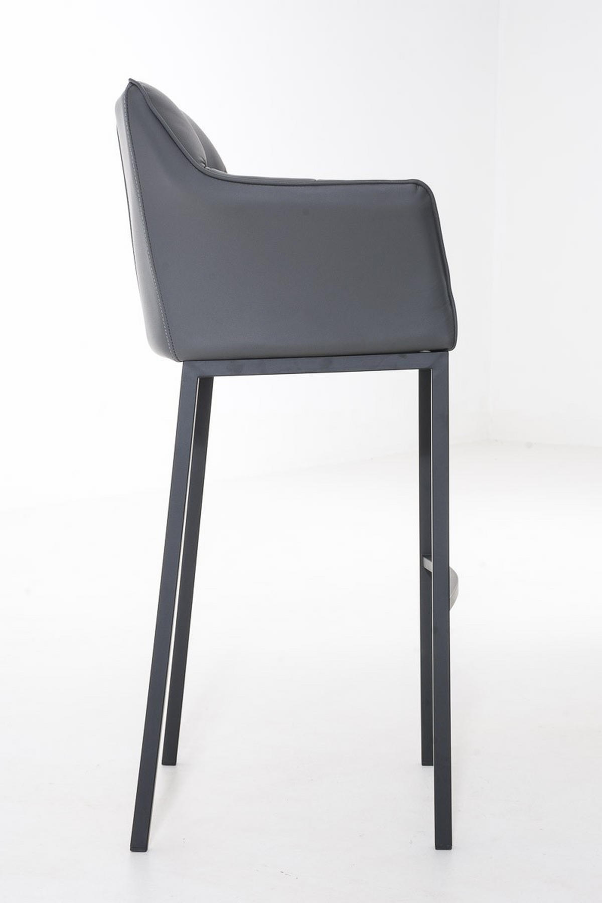 BARHOCKER Damaso 110x64x48 cm grau - Grau, Leder (64/110/48cm) - furnicato