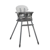 HOCHSTUHL Siesta 3 in 1 grau Kinderstuhl Booster Fußstütze 5-Punkt-Gurt - Grau, Kunststoff (70/97/52cm) - Lorelli