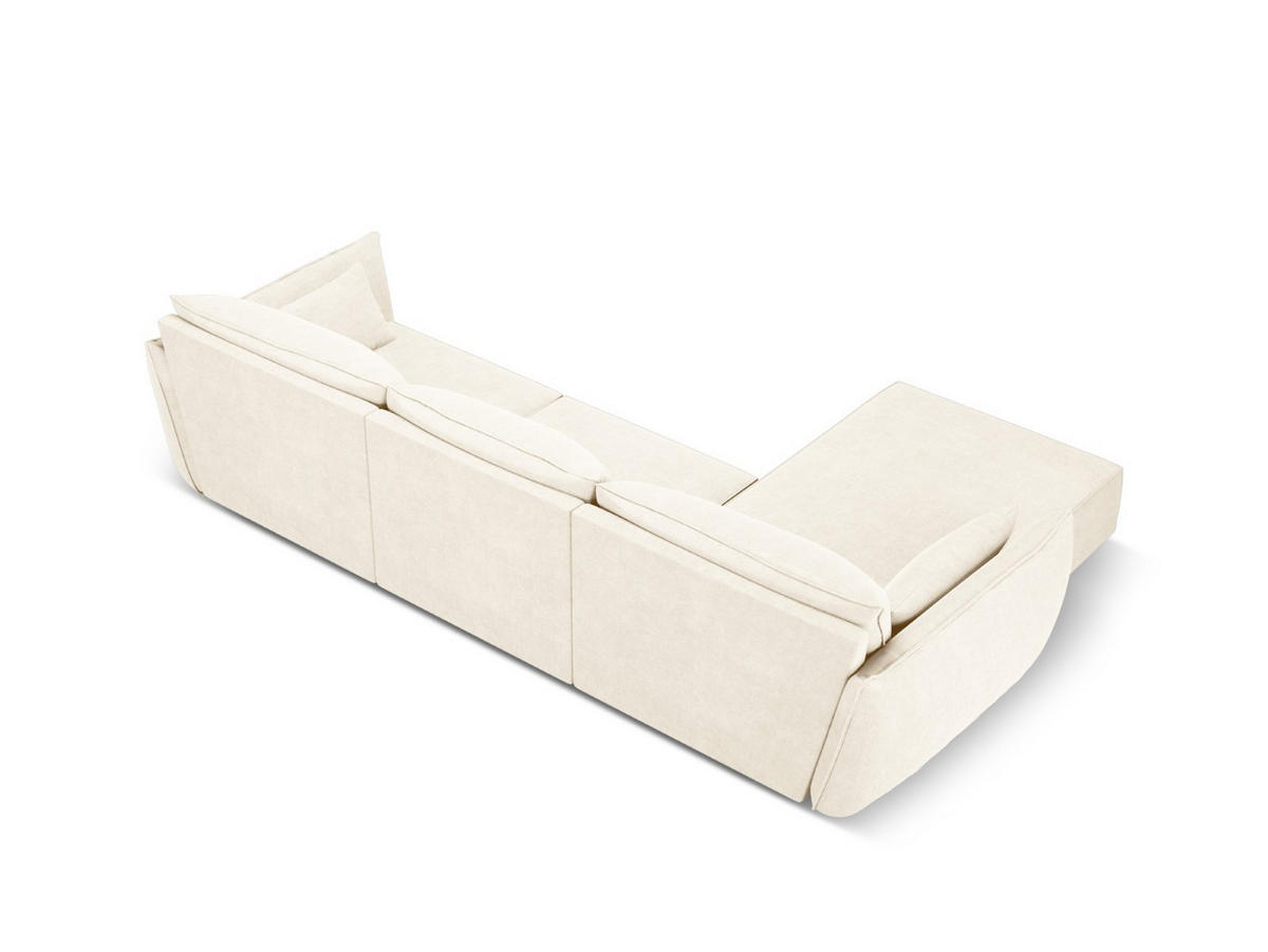 ECKSOFA links Kaelle aus Chenille-Stoff leichtes beige 4 Sitzplätze - Creme, Textil (171/308cm) - Micadoni