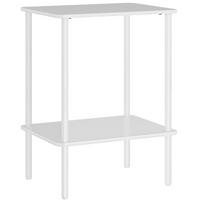 BEISTELLTISCH aus Holzwerkstoff und Metall 40x30x52,2 cm Weiß mit 2 Ablagen und bodenschonenden Fußpolstern - Weiß, Holzwerkstoff (30/40/52.2cm) - Modfu