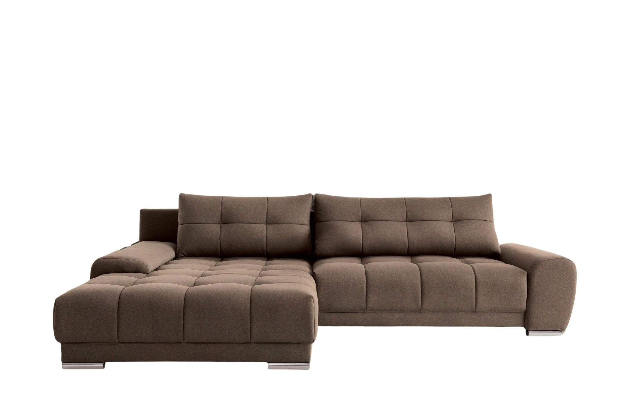 ECKSOFA WAVE Mit Schlaffunktion, Stoff SORO, Braun Links - Braun, Holz (105/281cm) - Kaiser Möbel