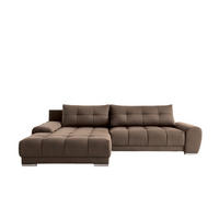 ECKSOFA WAVE Mit Schlaffunktion, Stoff SORO, Braun Links - Braun, Holz (105/281cm) - Kaiser Möbel