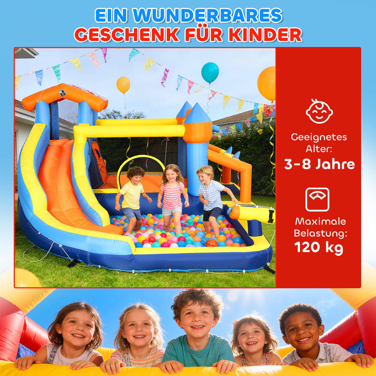 HÜPFBURG DE-10883 Mehrfarbig - Multicolor, Textil (350/325/210cm) - ComfortXL