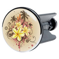 WASCHBECKENSTÖPSEL Tropical - Braun, Kunststoff/Metall (4/7/7cm) - Sanilo