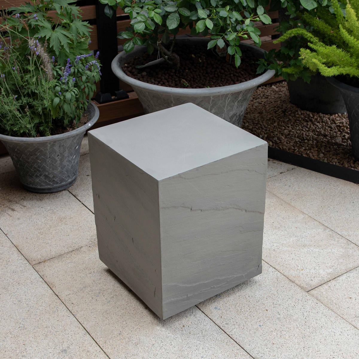 BEISTELLTISCH COLORADO aus GF-Beton, Wetterbeständig, 35x35x46 cm - Grau, Naturmaterialien (35/35/46cm) - Elementi