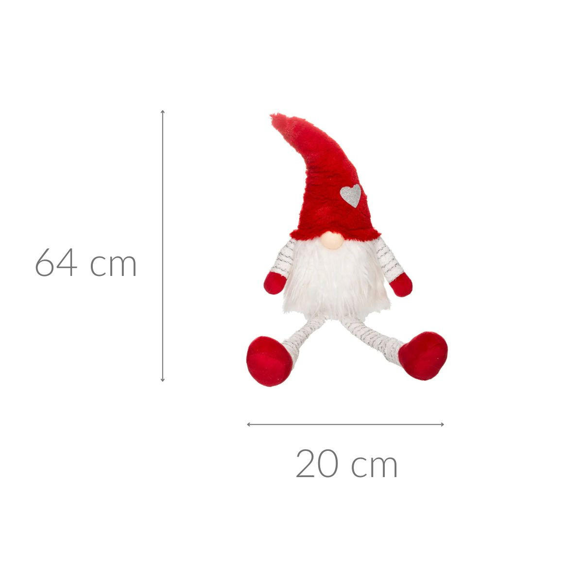 WICHTELMÄNNCHEN Scandi 20/13/64 cm - Rot, Stein (13/64/20cm) - Atmosphera Createur d´interieur