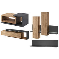 WOHNZIMMER-SET Bota anthrazit / ribbeck eiche 641x60x142cm - Anthrazit/Braun, Holz/Holzwerkstoff (641/142/60cm) - Feldmann-Wohnen
