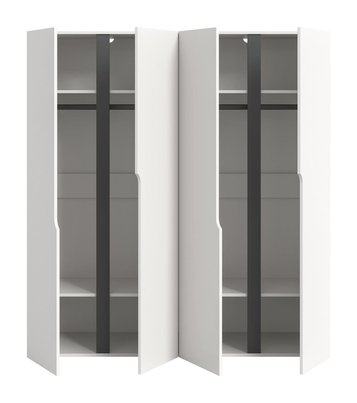 KLEIDERSCHRANK Anga weiß 160/51/180 cm - Weiß, Holzwerkstoff (160/180/51cm) - Xonox