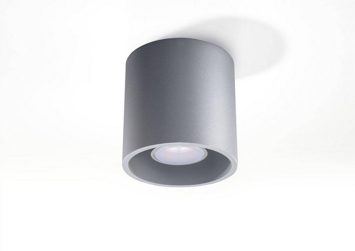AUFBAULEUCHTE Aluminium Grau Rund - Grau, Metall (10/10/10cm) - Sollux Lighting