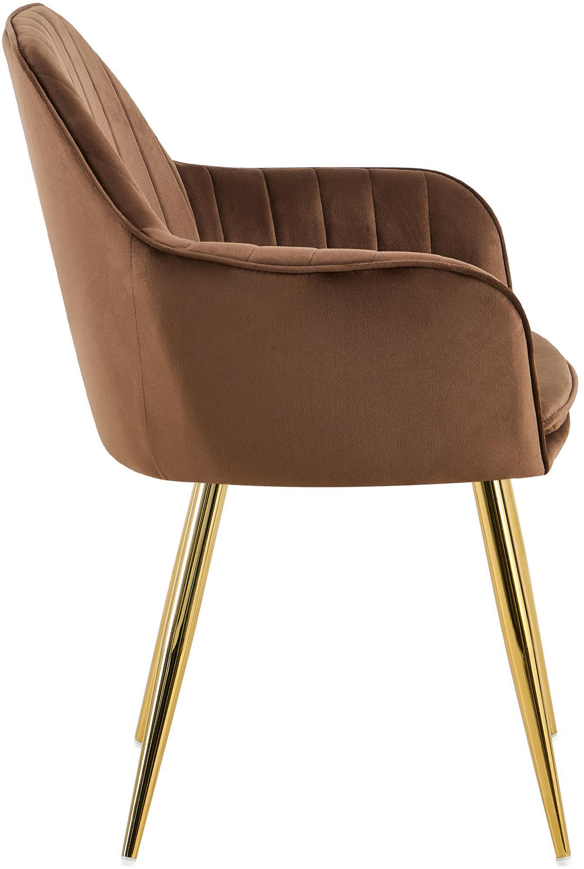 ARMLEHNENSTUHL Metall Braun - Goldfarben/Braun, Metall (60/57/86cm) - CLP