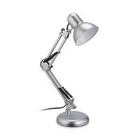 SCHREIBTISCHLAMPE - Silberfarben, Kunststoff/Metall (25/15/54cm) - Relaxdays