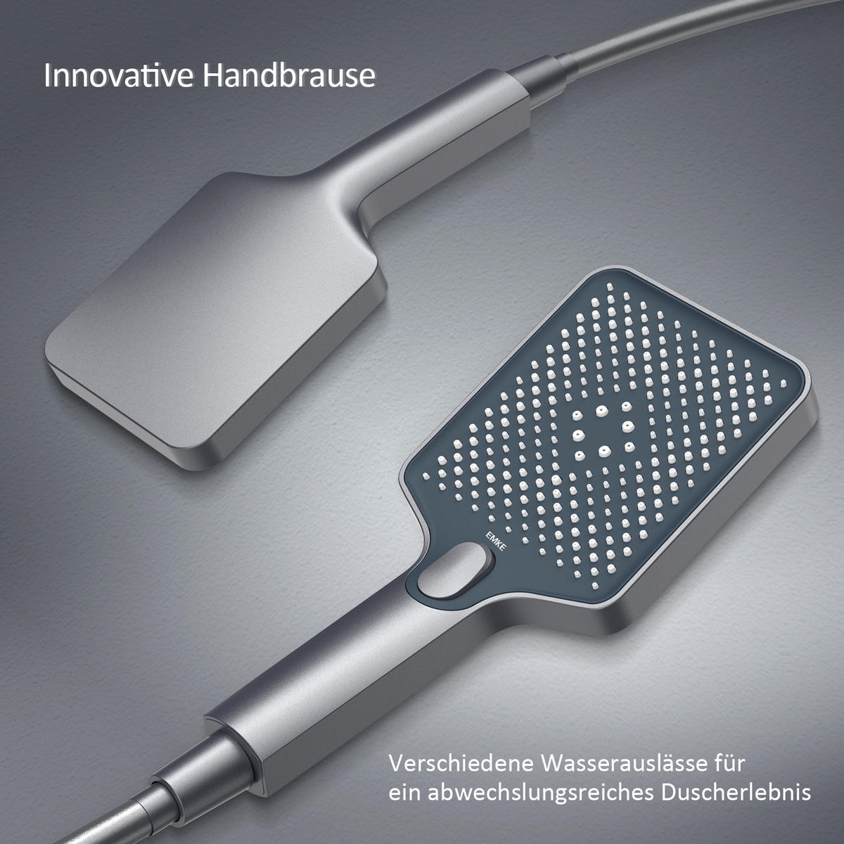 ÜBERKOPFBRAUSESET mit Thermostat höhenverstellbar Anthrazit 112,7/46 cm - Anthrazit, Metall (36/118/46cm) - EMKE