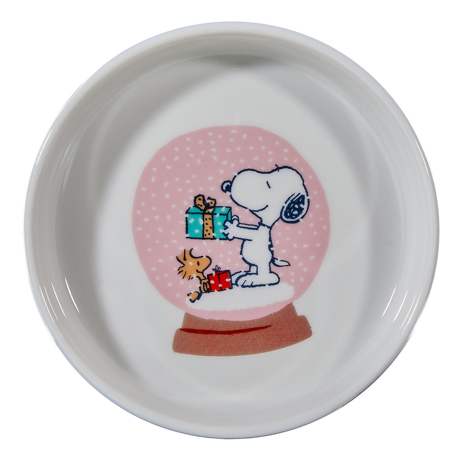 DEKOTELLER Peanuts Snoopy mit Schneekugel - Weiß, Keramik (2cm) - Butlers