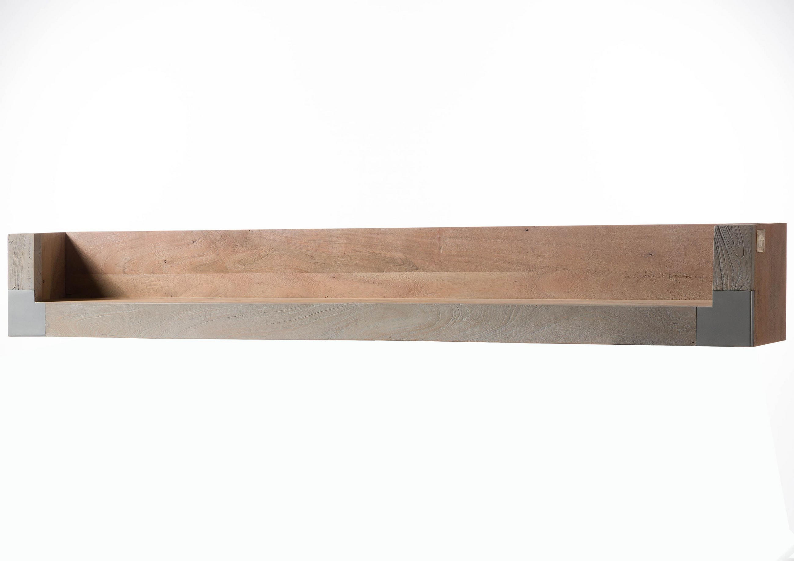 WANDREGAL Akazie 240x22x24 beige lackiert Amsterdam #124 - Beige, Holz (240/24/22cm) - Massivmoebel24