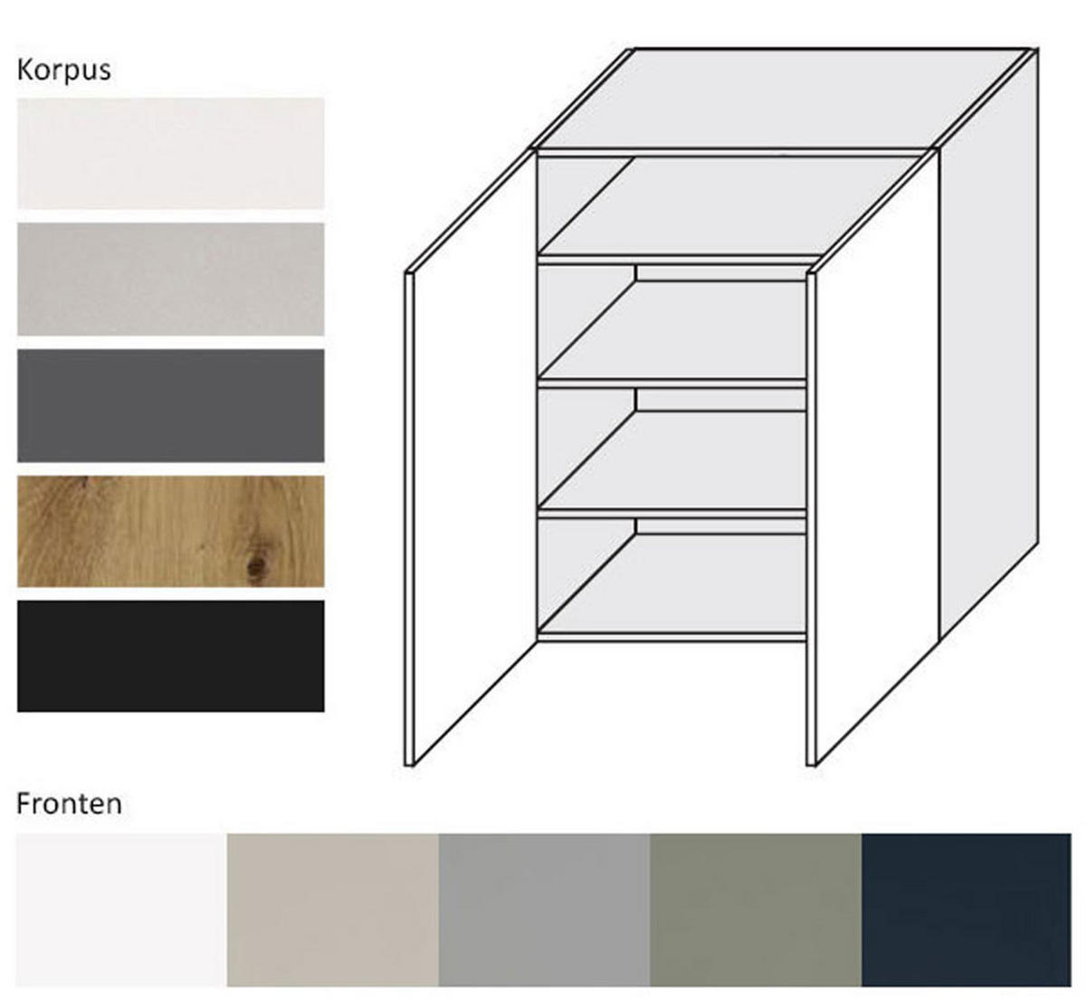 KÜCHENHÄNGESCHRANK Kvantum W4/80 Vanille Matt / Eiche Artisan Matt 80 / 32,5 / 96cm - Creme/Eiche Artisan, Holz/Holzwerkstoff (80/96/32.5cm) - Feldmann-Wohnen