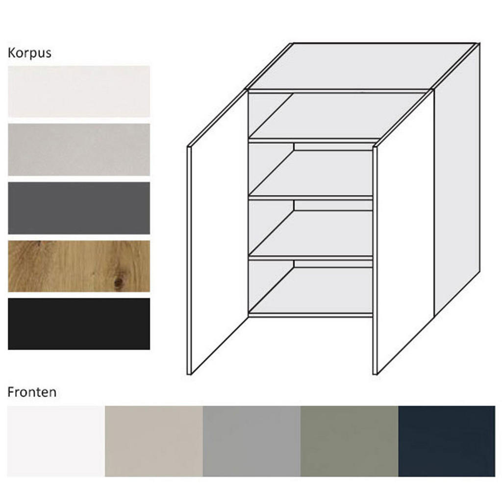 Thumbnail - Feldmann-Wohnen Küchenhängeschrank, Beige, Schwarz, Holz, 3 Fächer, Rechteckig, 80x96x32.5 cm, Küchen, Küchenmöbel, Küch...