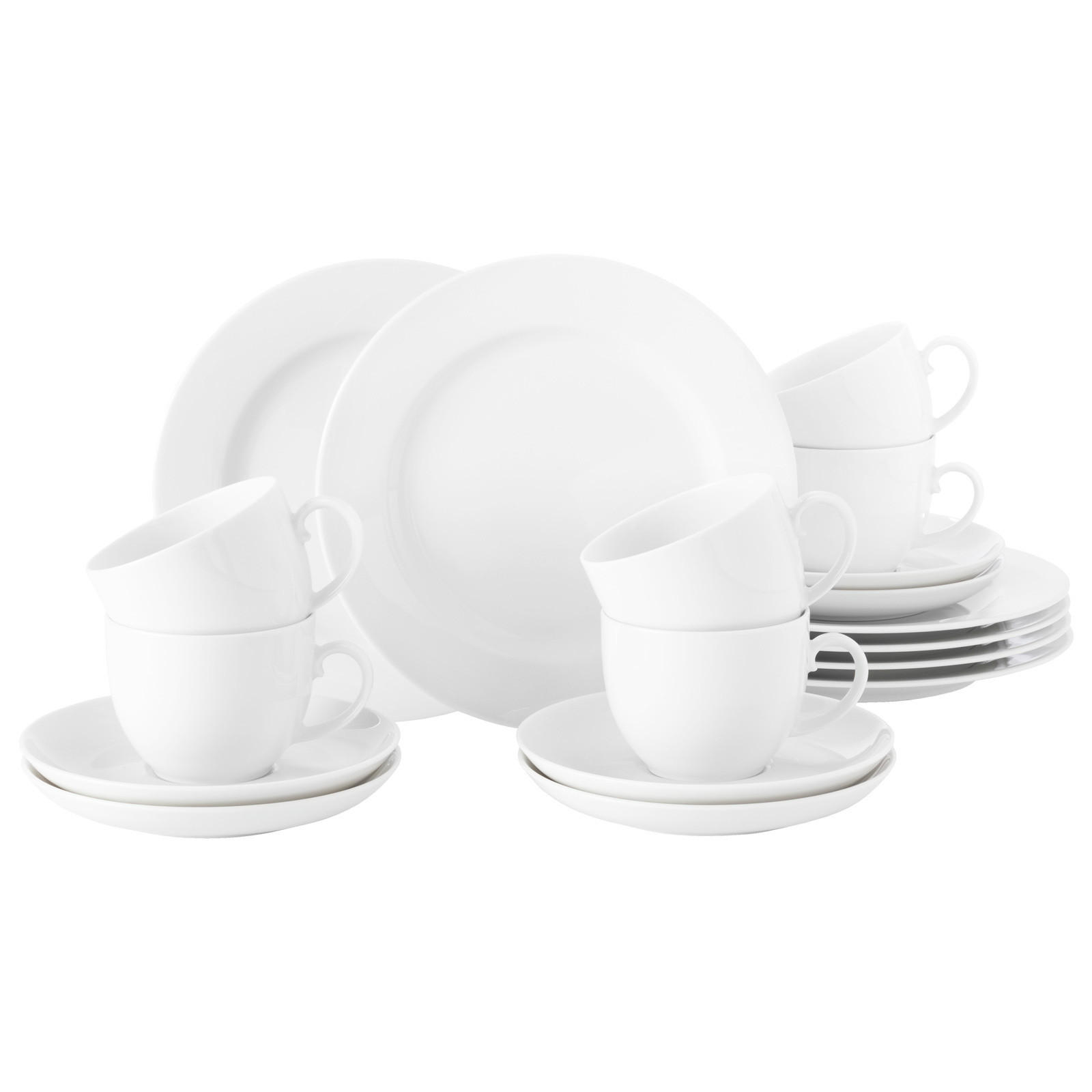 KAFFEESERVICE Rondo/Liane weiß 18er Set - Weiß, Keramik (1/1/1cm) - Seltmann Weiden
