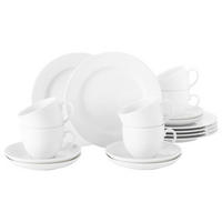 KAFFEESERVICE Rondo/Liane weiß 18er Set - Weiß, Keramik (1/1/1cm) - Seltmann Weiden