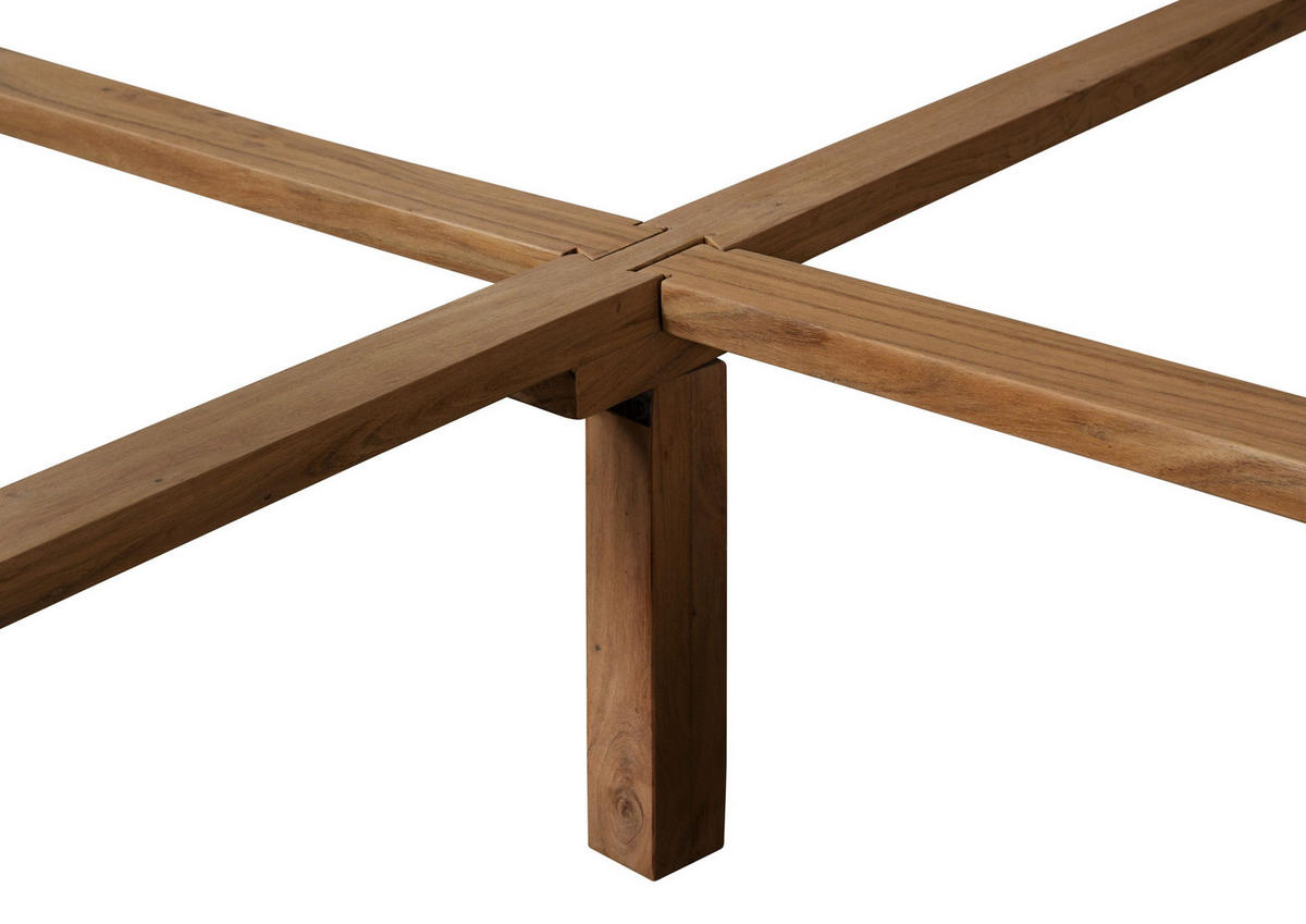BETT Massivholz Akazie 200 x 200 x 100 natur NATURE OF SPIRIT #348 - Naturfarben, Holz (200/200cm) - Massivmoebel24
