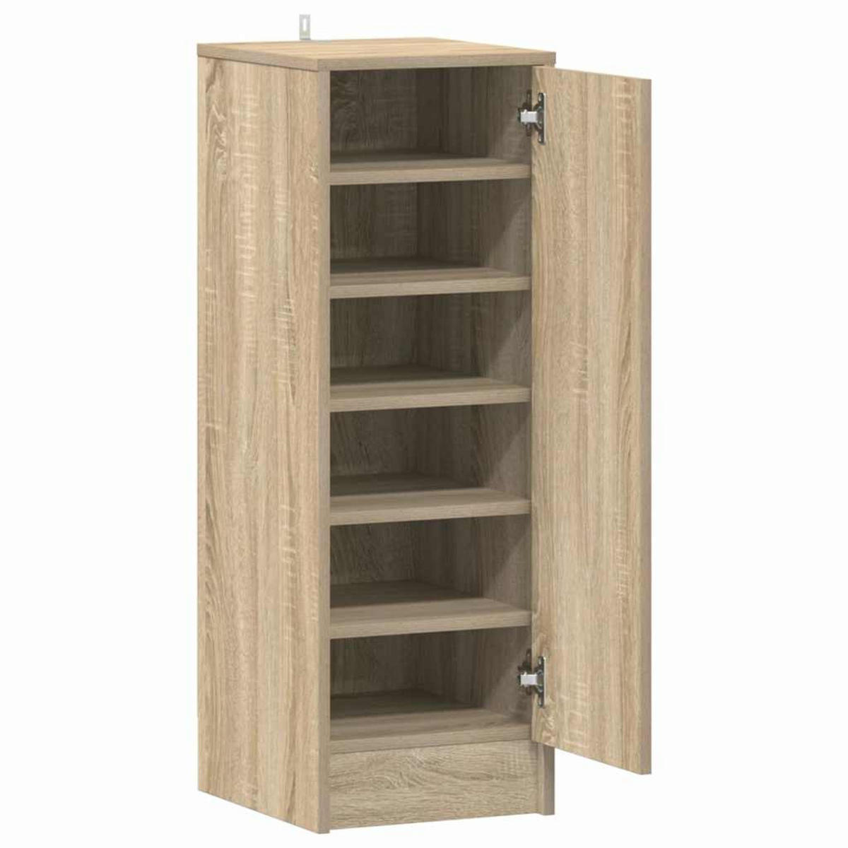 SCHUHSCHRANK Sonoma-Eiche 32/35/92 Cm Holzwerkstoff - Grau/Sonoma Eiche, Holz/Metall (32/92/35cm) - vidaXL