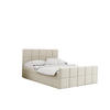 BOXBETT mit Bettkasten und Matratze Topper HANA Stoff Matt Velvet Ecru 200x200 cm H2-Pocket - Ecru, Holz/Textil (200/200cm) - Kaiser Möbel