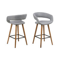 BARHOCKER 2er-Set hellgrau - Grau, Holzwerkstoff (46/89/55cm) - ebuy24