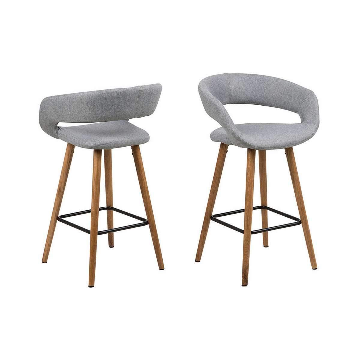 BARHOCKER 2er-Set hellgrau - Grau, Holzwerkstoff (46/89/55cm) - ebuy24